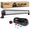 imageNilight LED Light Bar 32Inch 180W Spot Flood Combo Driving Upper Windshield Roof Lighting with 12V 16AWG Wiring Harness Kit for Truck Tractor Trailer Pickup SUV 4x4 Van Camper