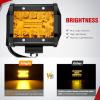 imageNilight 4 Inch Amber LED Light Pods 2PCS Triple Row 60W Flood Spot Combo Offroad Driving Fog Lighting for 12V 24V Pickup Truck ATV UTV SUVAmber Led Pods