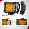 imageNilight 4 Inch Amber LED Light Pods 2PCS Triple Row 60W Flood Spot Combo Offroad Driving Fog Lighting for 12V 24V Pickup Truck ATV UTV SUVAmber Led Pods