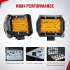 imageNilight 4 Inch Amber LED Light Pods 2PCS Triple Row 60W Flood Spot Combo Offroad Driving Fog Lighting for 12V 24V Pickup Truck ATV UTV SUVAmber Led Pods
