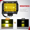 imageNilight 4 Inch Amber LED Light Pods 2PCS Triple Row 60W Flood Spot Combo Offroad Driving Fog Lighting for 12V 24V Pickup Truck ATV UTV SUVBlack housing