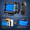 imageNilight 4 Inch Amber LED Light Pods 2PCS Triple Row 60W Flood Spot Combo Offroad Driving Fog Lighting for 12V 24V Pickup Truck ATV UTV SUVBlue Led Pods