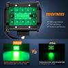 imageNilight 4 Inch Amber LED Light Pods 2PCS Triple Row 60W Flood Spot Combo Offroad Driving Fog Lighting for 12V 24V Pickup Truck ATV UTV SUVGreen Led Pods