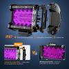 imageNilight 4 Inch Amber LED Light Pods 2PCS Triple Row 60W Flood Spot Combo Offroad Driving Fog Lighting for 12V 24V Pickup Truck ATV UTV SUVPurple Led Pods