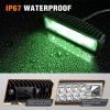 imageNilight 6 Inch Blue LED Light Pods 2 PCS 60W Flood Spot Combo Beam Off Road Driving Fog Fishing Hunting Emergency Safety Signal Deck Trailer Lighting for 12V 24V ATV UTV Pickup Truck Tractor Boat60W Led Pods 2Pcs Green