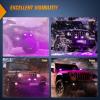 imageNilight 7 Inch LED Offroad Driving Lights High Low Beam 2 PCS 80W Round White Light Side Shooter Spot Flood Fog Light Pod w 16 AWG DT Connector Wiring Harness Kit for Jeep Truck ATV UTV SUVPurple