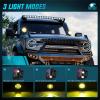 imageNilight 7 Inch LED Offroad Driving Lights High Low Beam 2 PCS 80W Round White Light Side Shooter Spot Flood Fog Light Pod w 16 AWG DT Connector Wiring Harness Kit for Jeep Truck ATV UTV SUVAmber Side Shooter Light Kit 7