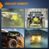 imageNilight 7 Inch LED Offroad Driving Lights High Low Beam 2 PCS 80W Round White Light Side Shooter Spot Flood Fog Light Pod w 16 AWG DT Connector Wiring Harness Kit for Jeep Truck ATV UTV SUVYellow