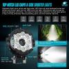 imageNilight 7 Inch LED Offroad Driving Lights High Low Beam 2 PCS 80W Round White Light Side Shooter Spot Flood Fog Light Pod w 16 AWG DT Connector Wiring Harness Kit for Jeep Truck ATV UTV SUVWhite Side Shooter Light Kit 7