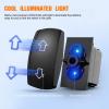 imageNilight Arrows Motor Polarity Reverse Momentary Rocker Switch DPDT 20A 12V 24V 7PIN ON Off ON Toggle Wire Up Down Carling for Car Boat Truck Linear Actuator TrailerArrows Blue with Panel