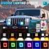 imageNilight LED Pods 3 Inch 18W Cube Flood Offroad Work Light with RGB Halo Strip Multi Chasing Flash Strobe Mode APP amp Remote Control IP67 Waterproof for Truck Pickup Golf Cart SUV ATV UTV 4x4 Van CamperAmber White 6 Modes  RGB Halo Strip