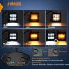 imageNilight LED Pods 3 Inch 18W Cube Flood Offroad Work Light with RGB Halo Strip Multi Chasing Flash Strobe Mode APP amp Remote Control IP67 Waterproof for Truck Pickup Golf Cart SUV ATV UTV 4x4 Van CamperAmberWhite 6 Modes
