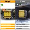 imageNilight Light Bar Cover for 4 Inch LED Pods 2 PCS Yellow Protective Durable Polycarbonate Lens Waterproof Dustproof ScratchProof for DoubleRow Off Road Driving LightingYellow