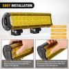 imageNilight Light Bar Cover for 4 Inch LED Pods 2 PCS Yellow Protective Durable Polycarbonate Lens Waterproof Dustproof ScratchProof for DoubleRow Off Road Driving LightingYellow