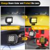 imageNilight Light Bar Cover for 4 Inch LED Pods 2 PCS Yellow Protective Durable Polycarbonate Lens Waterproof Dustproof ScratchProof for DoubleRow Off Road Driving LightingYellow