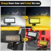 imageNilight Light Bar Cover for 4 Inch LED Pods 2 PCS Yellow Protective Durable Polycarbonate Lens Waterproof Dustproof ScratchProof for DoubleRow Off Road Driving LightingYellow