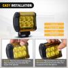 imageNilight Light Bar Cover for 4 Inch LED Pods 2 PCS Yellow Protective Durable Polycarbonate Lens Waterproof Dustproof ScratchProof for DoubleRow Off Road Driving LightingYellow