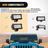 imageNilight Light Bar Cover for 4 Inch LED Pods 2 PCS Yellow Protective Durable Polycarbonate Lens Waterproof Dustproof ScratchProof for DoubleRow Off Road Driving LightingYellow