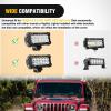 imageNilight Light Bar Cover for 4 Inch LED Pods 2 PCS Yellow Protective Durable Polycarbonate Lens Waterproof Dustproof ScratchProof for DoubleRow Off Road Driving LightingBlack