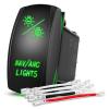 imageNilight NAVANC Rocker Switch 7Pin Navigation Anchor Lights Toggle On Off DPDT Laser Etched 12V 24V Jumper Wires for ARB Carling NARVA Style Marine Boat Ship VesselGreen