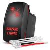 imageNilight NAVANC Rocker Switch 7Pin Navigation Anchor Lights Toggle On Off DPDT Laser Etched 12V 24V Jumper Wires for ARB Carling NARVA Style Marine Boat Ship VesselRed