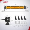 imageNilight Slim LED Light Bar 2Pcs 7 Inch 16LED Single Row Spot Flood Combo Amber Off Road Work Driving Fog Turn Signal Lighting for 12V 24V ATV UTV Pickup Truck Tractor BoatAmber 7Inch 16LED 2Pcs