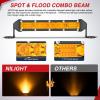 imageNilight Slim LED Light Bar 2Pcs 7 Inch 16LED Single Row Spot Flood Combo Amber Off Road Work Driving Fog Turn Signal Lighting for 12V 24V ATV UTV Pickup Truck Tractor BoatAmber 7Inch 16LED 2Pcs