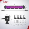 imageNilight Slim LED Light Bar 2Pcs 7 Inch 16LED Single Row Spot Flood Combo Amber Off Road Work Driving Fog Turn Signal Lighting for 12V 24V ATV UTV Pickup Truck Tractor BoatPurple 7Inch 16LED 2Pcs