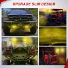 imageNilight Slim LED Light Bar 2Pcs 7 Inch 16LED Single Row Spot Flood Combo Amber Off Road Work Driving Fog Turn Signal Lighting for 12V 24V ATV UTV Pickup Truck Tractor BoatYellow 7Inch 16LED 2Pcs