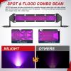 imageNilight Slim LED Light Bar 2Pcs 7 Inch 16LED Single Row Spot Flood Combo Amber Off Road Work Driving Fog Turn Signal Lighting for 12V 24V ATV UTV Pickup Truck Tractor BoatPurple 7Inch 16LED 2Pcs