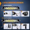 imageNilight Slim LED Light Bar 2Pcs 7 Inch 16LED Single Row Spot Flood Combo Amber Off Road Work Driving Fog Turn Signal Lighting for 12V 24V ATV UTV Pickup Truck Tractor BoatWhite 30W Spot