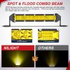 imageNilight Slim LED Light Bar 2Pcs 7 Inch 16LED Single Row Spot Flood Combo Amber Off Road Work Driving Fog Turn Signal Lighting for 12V 24V ATV UTV Pickup Truck Tractor BoatYellow 7Inch 16LED 2Pcs