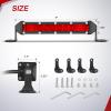 imageNilight Slim LED Light Bar 2Pcs 7 Inch 16LED Single Row Spot Flood Combo Amber Off Road Work Driving Fog Turn Signal Lighting for 12V 24V ATV UTV Pickup Truck Tractor BoatRed 7Inch 16LED 2Pcs