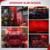 imageNilight Slim LED Light Bar 2Pcs 7 Inch 16LED Single Row Spot Flood Combo Amber Off Road Work Driving Fog Turn Signal Lighting for 12V 24V ATV UTV Pickup Truck Tractor BoatRed 7Inch 16LED 2Pcs