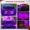 imageNilight Slim LED Light Bar 2Pcs 7 Inch 16LED Single Row Spot Flood Combo Amber Off Road Work Driving Fog Turn Signal Lighting for 12V 24V ATV UTV Pickup Truck Tractor BoatPurple 7Inch 16LED 2Pcs