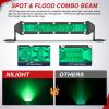 imageNilight Slim LED Light Bar 2Pcs 7 Inch 16LED Single Row Spot Flood Combo Amber Off Road Work Driving Fog Turn Signal Lighting for 12V 24V ATV UTV Pickup Truck Tractor BoatGreen 7Inch 16LED 2Pcs