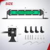 imageNilight Slim LED Light Bar 2Pcs 7 Inch 16LED Single Row Spot Flood Combo Amber Off Road Work Driving Fog Turn Signal Lighting for 12V 24V ATV UTV Pickup Truck Tractor BoatGreen 7Inch 16LED 2Pcs