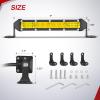 imageNilight Slim LED Light Bar 2Pcs 7 Inch 16LED Single Row Spot Flood Combo Amber Off Road Work Driving Fog Turn Signal Lighting for 12V 24V ATV UTV Pickup Truck Tractor BoatYellow 7Inch 16LED 2Pcs