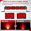 imageNilight Slim LED Light Bar 2Pcs 7 Inch 16LED Single Row Spot Flood Combo Amber Off Road Work Driving Fog Turn Signal Lighting for 12V 24V ATV UTV Pickup Truck Tractor BoatRed 7Inch 16LED 2Pcs