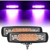imageNilight 6 Inch Blue LED Light Pods 2 PCS 60W Flood Spot Combo Beam Off Road Driving Fog Fishing Hunting Emergency Safety Signal Deck Trailer Lighting for 12V 24V ATV UTV Pickup Truck Tractor Boat60W Led Pods 2Pcs Purple