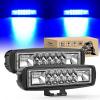 imageNilight 6 Inch Blue LED Light Pods 2 PCS 60W Flood Spot Combo Beam Off Road Driving Fog Fishing Hunting Emergency Safety Signal Deck Trailer Lighting for 12V 24V ATV UTV Pickup Truck Tractor Boat60W Led Pods 2Pcs Blue