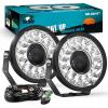 imageNilight 7 Inch LED Offroad Driving Lights High Low Beam 2 PCS 80W Round White Light Side Shooter Spot Flood Fog Light Pod w 16 AWG DT Connector Wiring Harness Kit for Jeep Truck ATV UTV SUVWhite Projector Light Kit 7