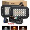 imageNilight Flush Mount LED Light Pods 2PCS 6 Inch 39W Amber White 3 Lighting Modes Fog Lights Spot Flood Beam with Dual Control 18AWG Wiring Harness for Truck Pickup Golf Cart UTV ATV SUV Boat 4x4 CarAmberWhite 3 Modes 62x34 Rectangular