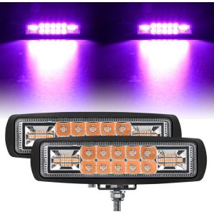 imageNilight 6 Inch Blue LED Light Pods 2 PCS 60W Flood Spot Combo Beam Off Road Driving Fog Fishing Hunting Emergency Safety Signal Deck Trailer Lighting for 12V 24V ATV UTV Pickup Truck Tractor Boat60W Led Pods 2Pcs Purple