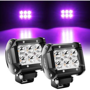 imageNilight 7 Inch LED Offroad Driving Lights High Low Beam 2 PCS 80W Round White Light Side Shooter Spot Flood Fog Light Pod w 16 AWG DT Connector Wiring Harness Kit for Jeep Truck ATV UTV SUVPurple