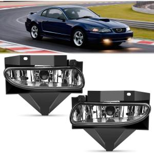 imageNilight Fog Light Assembly Compatible with 1999 2000 2001 2002 2003 Ford F150 2004 F150 Heritage 19992003 F250 Super Duty 19992002 Ford Expedition Clear Lens Driver and Passenger Side19992004 Ford Mustang Clear