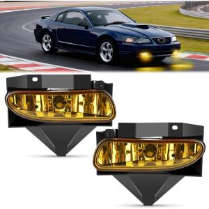imageNilight Fog Light Assembly Compatible with 1999 2000 2001 2002 2003 Ford F150 2004 F150 Heritage 19992003 F250 Super Duty 19992002 Ford Expedition Clear Lens Driver and Passenger Side19992004 Ford Mustang Amber