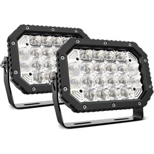 imageNilight LED Pod Light 24W 4 Inch 2PCS Yellow Flood Beam Driving Lights Pods IP67 Waterproof Auxiliary Offroad Lighting for Truck Tractor SUV ATV UTV Golf Cart Boat Motorcycle Dirt Bike2Pcs 74Inch 100W Lights White