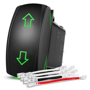 imageNilight NAVANC Rocker Switch 7Pin Navigation Anchor Lights Toggle On Off DPDT Laser Etched 12V 24V Jumper Wires for ARB Carling NARVA Style Marine Boat Ship VesselGreen