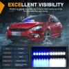 imageNilight 12LED Traffic Advisor Strobe Light Bar White Emergency Warning Hazard Safety Dash FrontRear Windshield Flashing Lights for Cars Trucks Police Firefighter Plow Construction VehiclesBlue White
